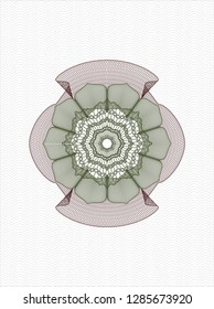 Green and Red rosette. Linear Illustration.