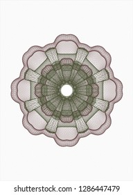 Green and Red rosette. Linear Illustration.