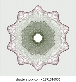 Green and Red rosette. Linear Illustration.