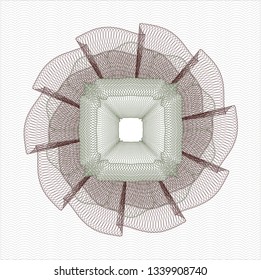 Green and Red rosette. Linear Illustration.