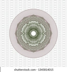 Green and Red rosette. Linear Illustration.