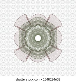 Green and Red rosette. Linear Illustration.