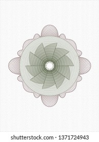 Green and Red rosette. Linear Illustration.