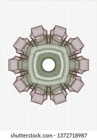 Green and Red rosette. Linear Illustration.