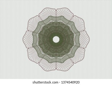 Green and Red rosette. Linear Illustration.
