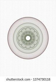 Green and Red rosette. Linear Illustration.