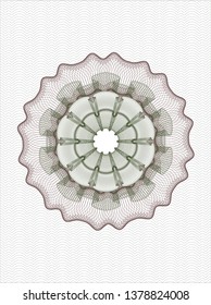 Green and Red rosette. Linear Illustration.