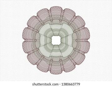 Green and Red rosette. Linear Illustration.