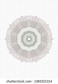 Green and Red rosette. Linear Illustration. Vector, Detailed.