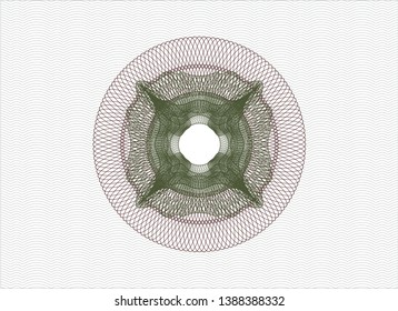 Green and Red rosette. Linear Illustration. Vector, Detailed.
