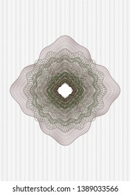 Green and Red rosette. Linear Illustration. Vector, Detailed.