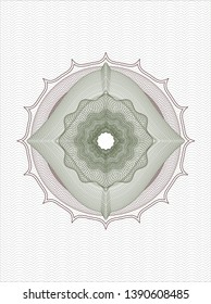 Green and Red rosette. Linear Illustration. Vector, Detailed.