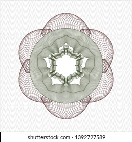 Green and Red rosette. Linear Illustration. Vector, Detailed.