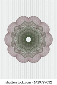 Green and Red rosette. Linear Illustration. Vector, Detailed.