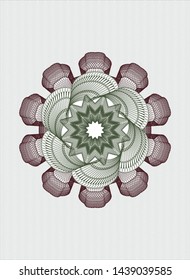 Green and Red rosette. Linear Illustration. Vector, Detailed.