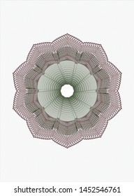 Green and Red rosette. Linear Illustration. Vector, Detailed.