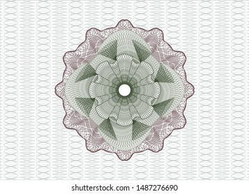 Green and Red rosette. Linear Illustration. Vector, Detailed.