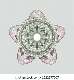 Green and Red rosette. Linear Illustration. Vector, Detailed.