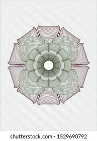Green and Red rosette. Linear Illustration. Vector, Detailed.