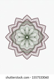 Green and Red rosette. Linear Illustration. Vector, Detailed.