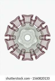 Green and Red rosette. Linear Illustration. Vector, Detailed.
