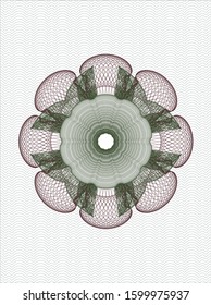 Green and Red rosette. Linear Illustration. Vector, Detailed.