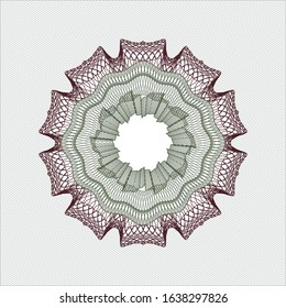 Green and Red rosette. Linear Illustration. Vector, Detailed.