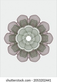 Green and Red rosette. Linear Illustration. Vector, Detailed. 
