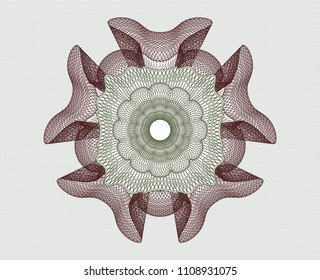  Green and Red rosette or money style emblem