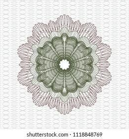 Green and Red rosette or money style emblem