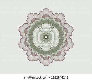 Green and Red rosette (money style emblem)