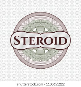Green and Red rosette or money style emblem with text Steroid inside