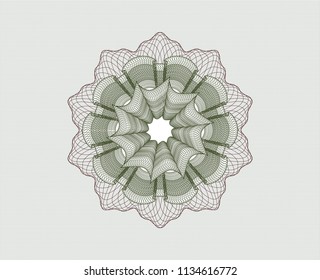 Green and Red rosette (money style emblem)