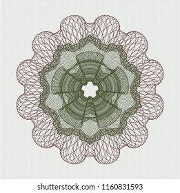 Green and Red rosette or money style emblem