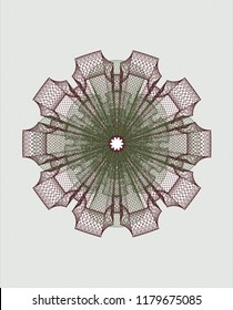 Green and Red rosette or money style emblem