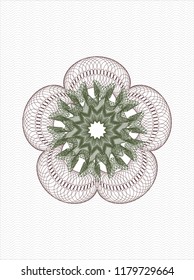 Green and Red rosette or money style emblem