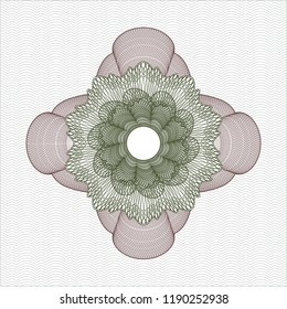Green and Red rosette or money style emblem