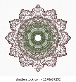 Green and Red rosette (money style emblem)