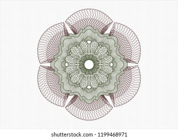 Green and Red rosette or money style emblem