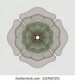 Green and Red rosette or money style emblem