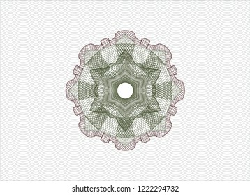 Green and Red rosette (money style emblem)
