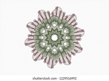 Green and Red rosette (money style emblem)