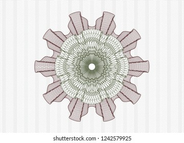 Green and Red rosette (money style emblem)