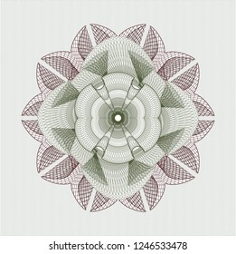 Green and Red rosette or money style emblem