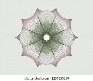 Green and Red rosette (money style emblem)