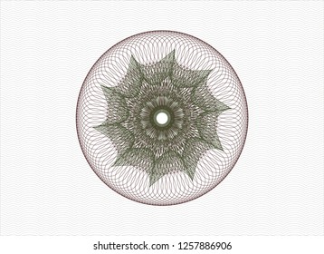 Green and Red rosette (money style emblem)