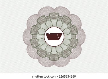 Green and Red rosette (money style emblem) with folder icon inside