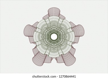 Green and Red rosette or money style emblem