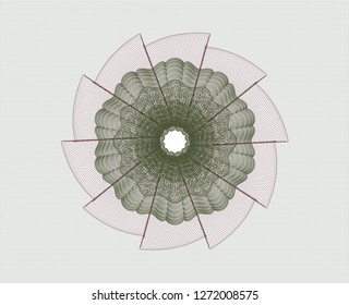 Green and Red rosette or money style emblem