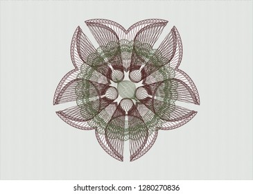Green and Red rosette (money style emblem)